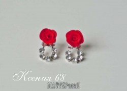 Ксения 68 - Серьги и заколки с розочками из пластики