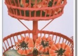 Ксения 68 - Корзина для фруктов. Плетение из газетной лозы. МК