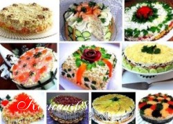 Ксения 68 - Праздничные салаты в виде тортов. 10 рецептов