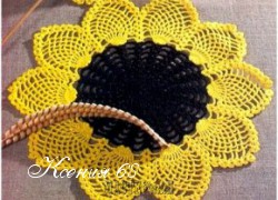 Ксения 68 - Салфетка "Подсолнух" (вязание крючком)