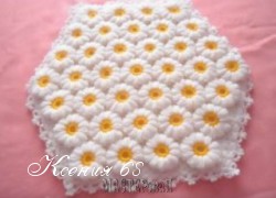 Ксения 68 - Салфетка крючком ромашковое поле