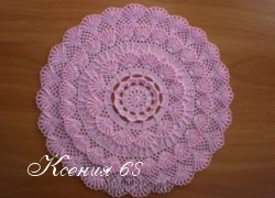Ксения 68 - Ажурный коврик крючком на основе салфетки
