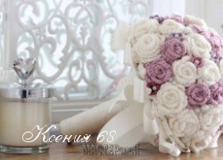Ксения 68 - Свадебный букет роз крючком