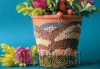 Ксения 68 - Украшение цветочного горшка мозаикой из семян