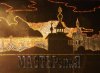 Накускечёрногополированногокартонанарисоваларисунокиначалаобрабатыватьеготочками...